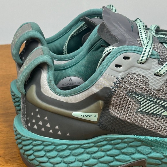 Altra Timp 4 Trail Running Shoes Womens Gray Teal Lace Up Sneakers Size 6 - Picture 3 of 14